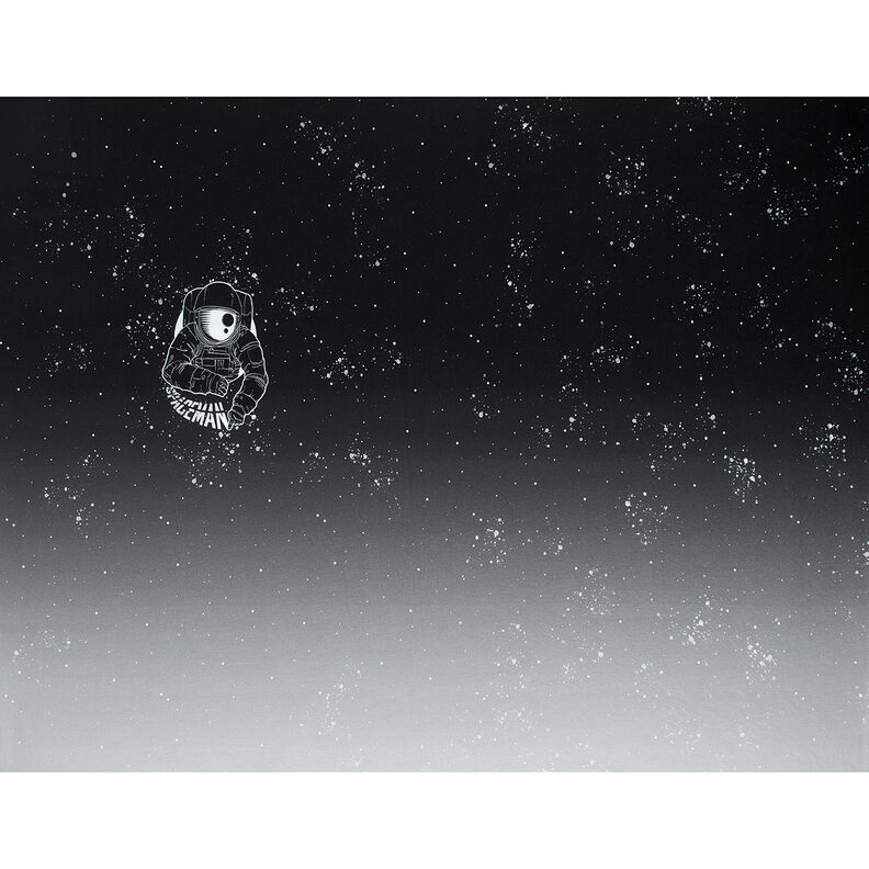 French Terry Paneeli Spaceman | Glitzerp&uuml;ppi &ndash; musta/valkoinen,  image number 5