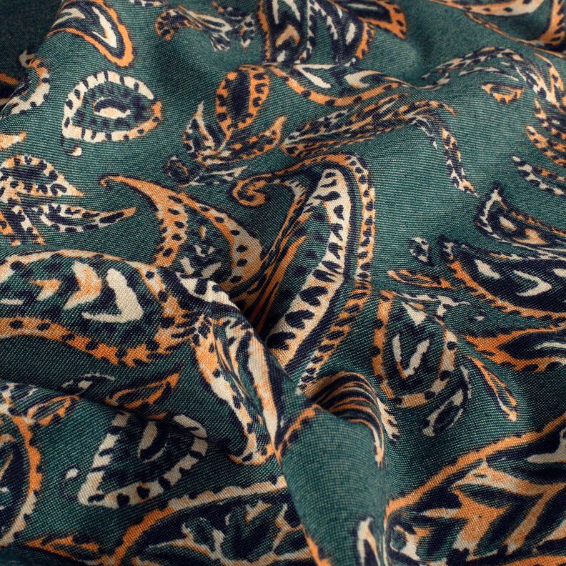 Romanitjersey Paisley &ndash; sinikuusi/persikanoranssi,  image number 2