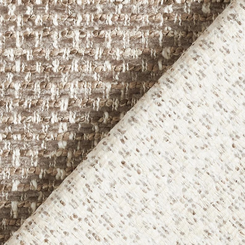 Verhoilukangas värikäs boucléjäljitelmä – tumma ruskeanharmaa/vaalea beige,  image number 3