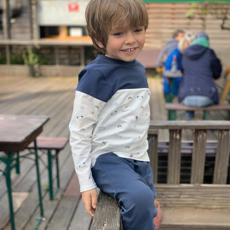 Puuvillajersey Medium Yksiv&auml;rinen &ndash; merensininen,  image number 6