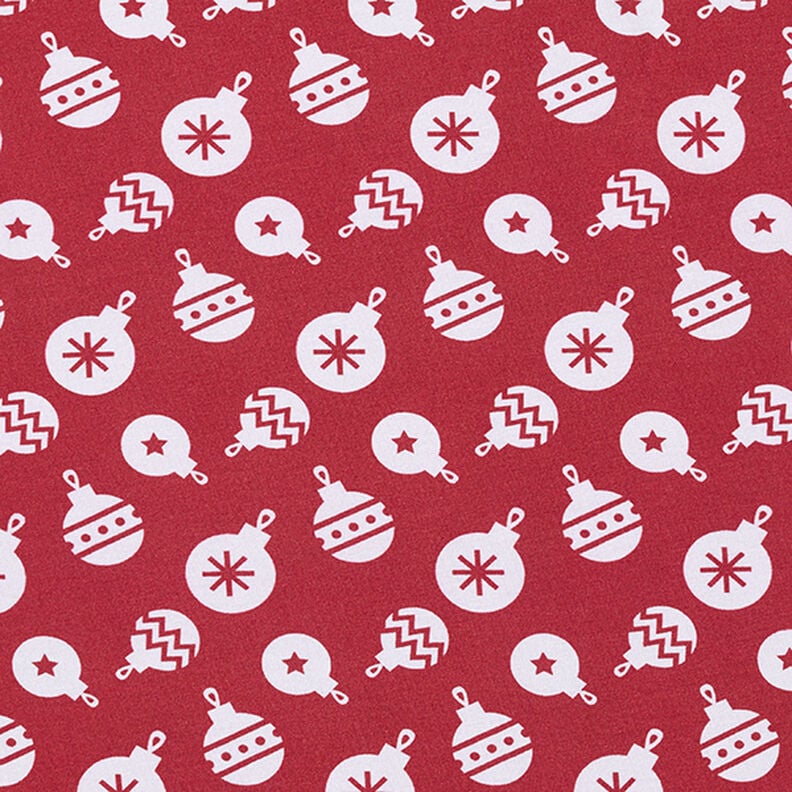 Puuvillatrikoo Joulukuusenpallot – karmiininpunainen,  image number 1