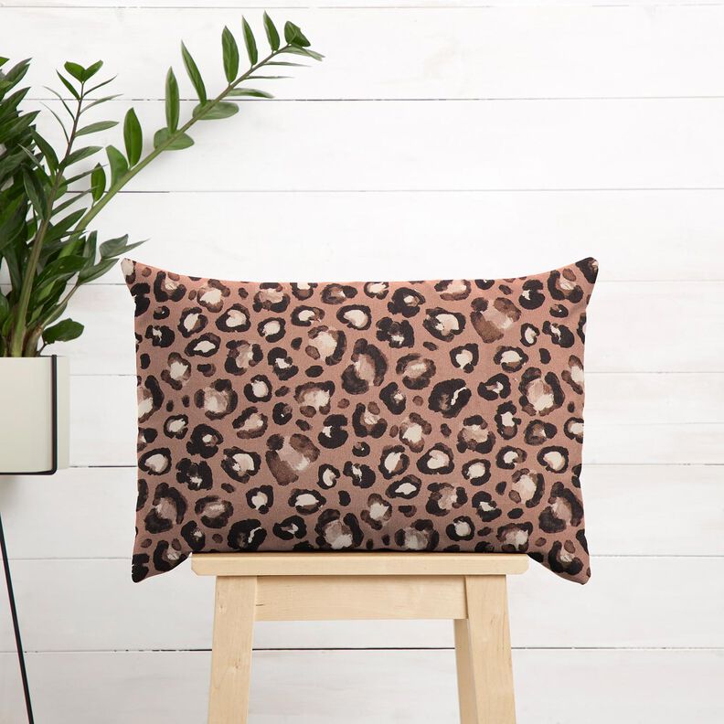 Sisustuskangas Canvas Leo-pilkut &ndash; kaneli/musta,  image number 6