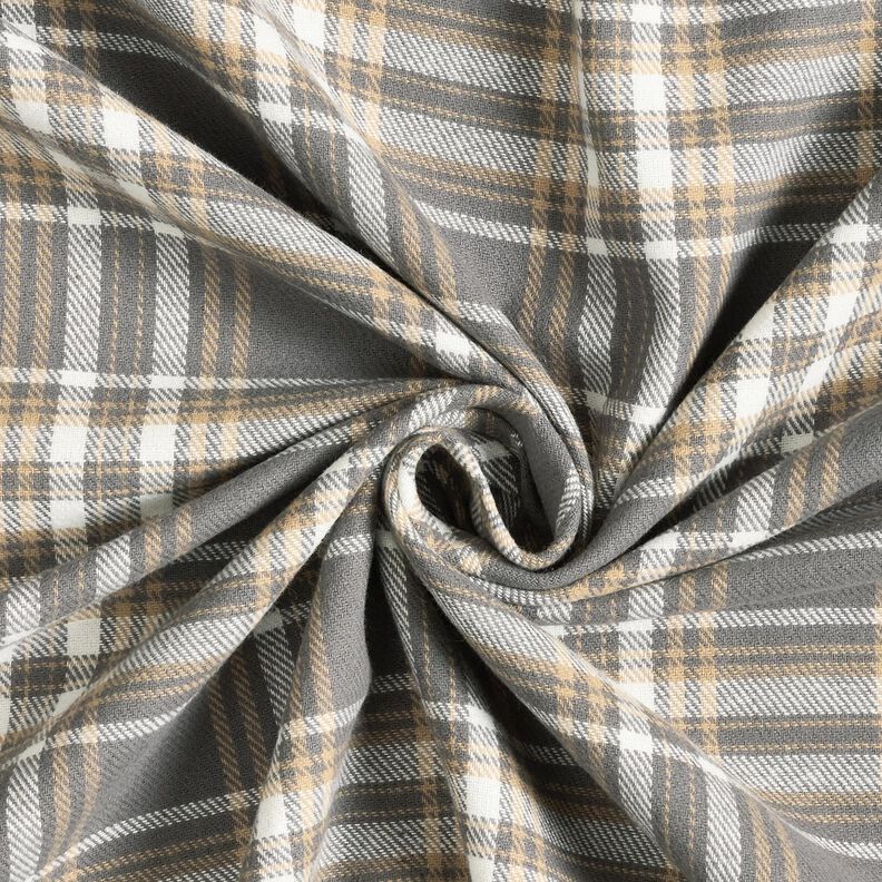 Puuvillaflanelli Ruutu – harmaa/valkoinen,  image number 3