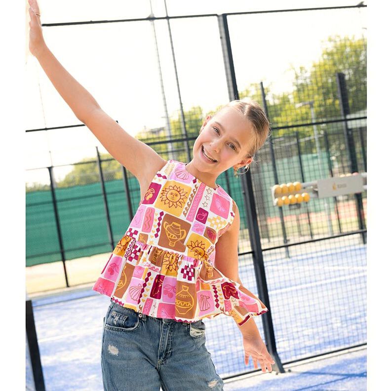 Puuvillapopliini Tilkkutyö | Poppy Fabrics – kerma/tummanpunainen,  image number 6