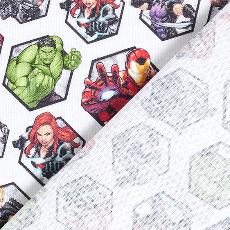 Kretonki Lisenssikangas Avengers-kuviolaatat | Marvel – valkoinen,  image number 4