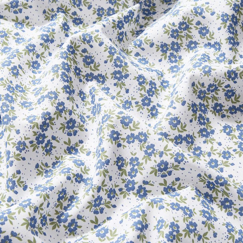 Puuvillapopliini Kukkameri – farkunsininen/valkoinen,  image number 2