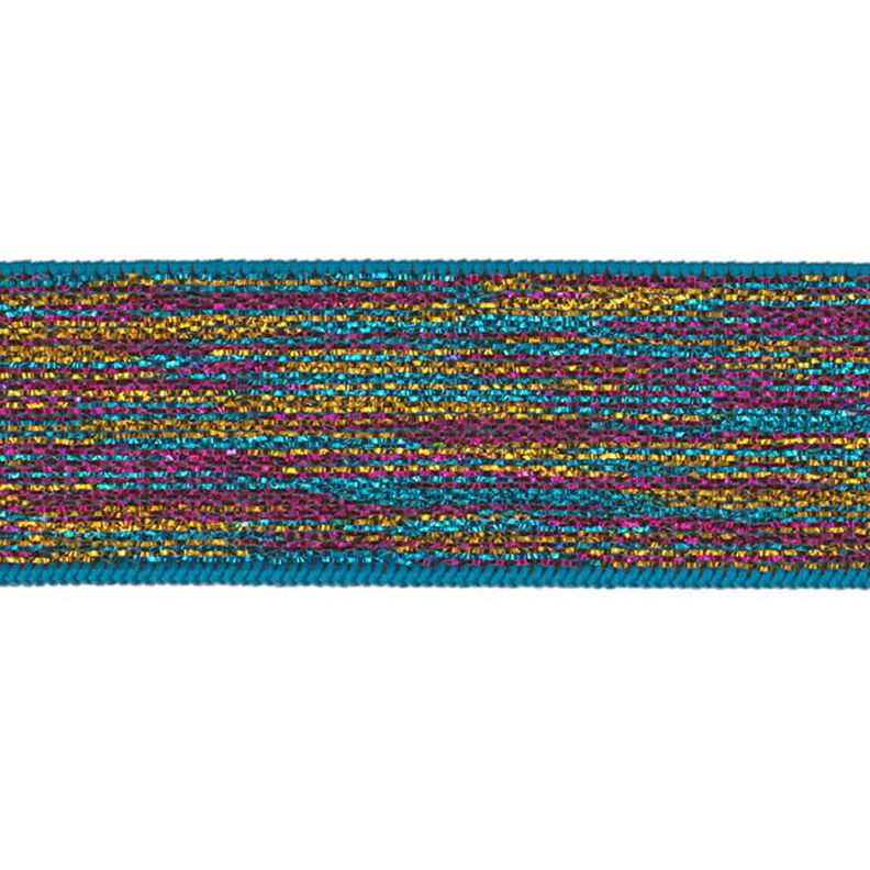 Joustava nauha [ Leveys: 25 mm ] – turkoosinsininen/pink,  image number 1