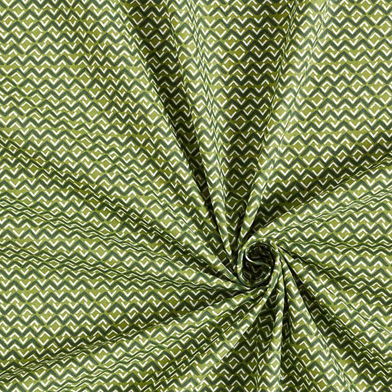 Puuvillakangas Kretonki Etno-siksak – vihreä,  image number 3