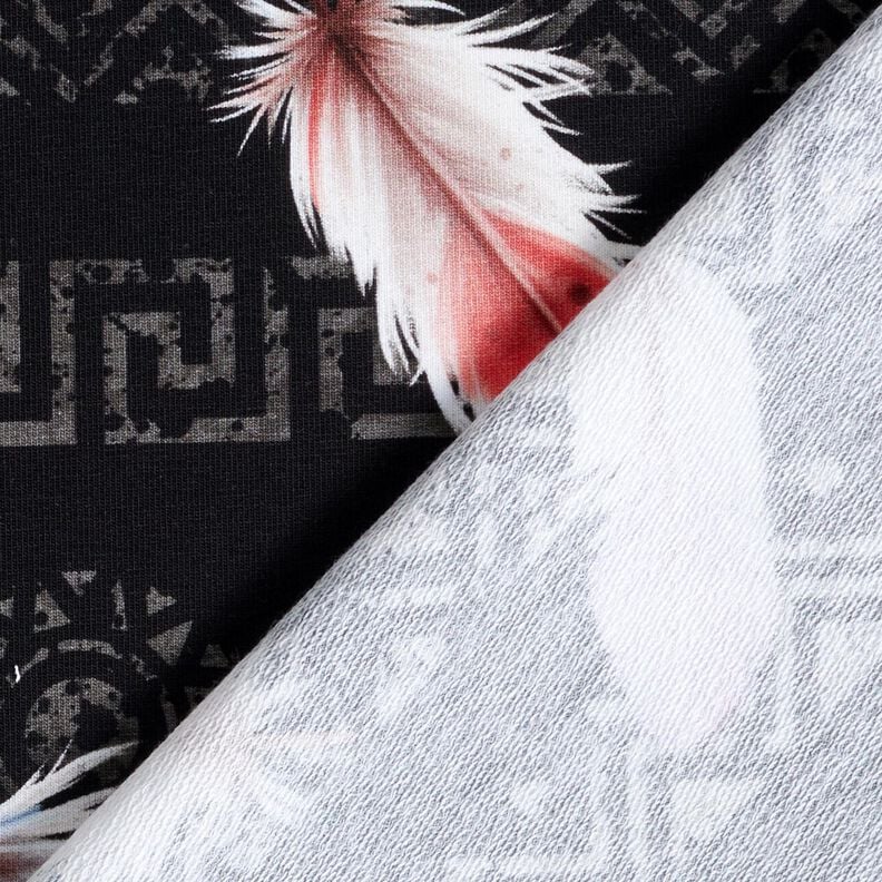 French Terry Boho H&ouml;yhenet | Glitzerp&uuml;ppi  &ndash; musta/hummeri,  image number 4