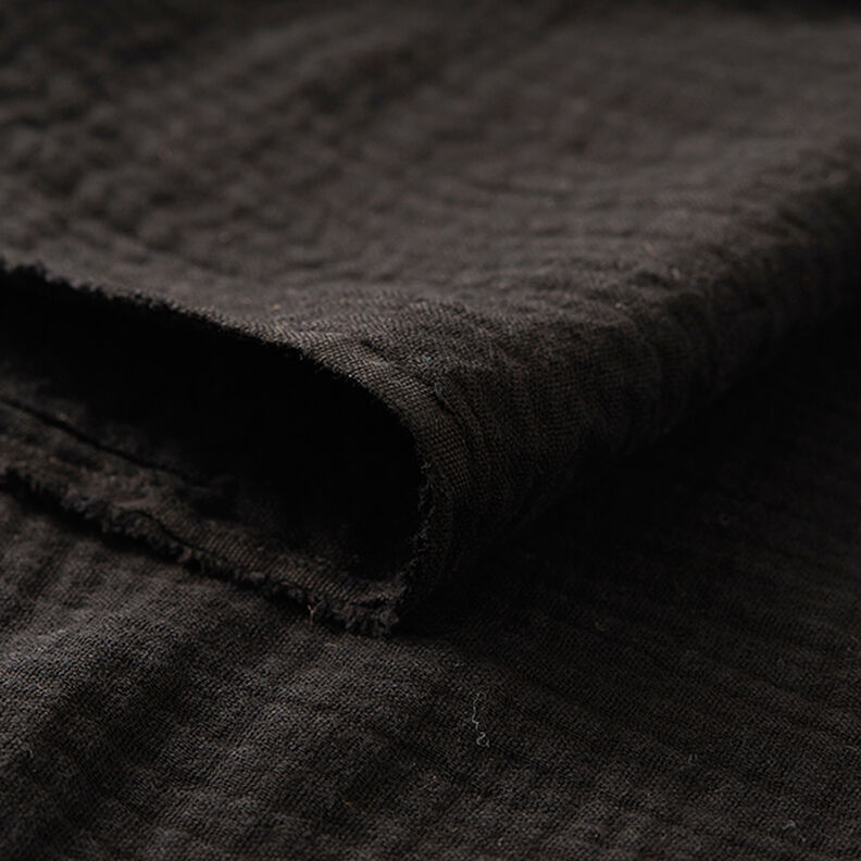 Musliini-/kaksikerroksinen kangas – musta,  image number 5