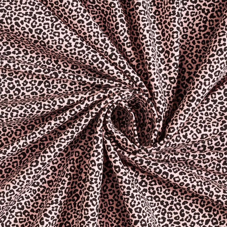 Puuvillajersey Mini Leopardipainatus – vaaleanpunainen/musta,  image number 3