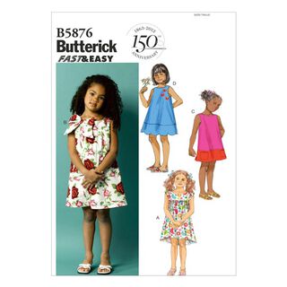 Lasten mekko, Butterick 5876|104 - 122, 