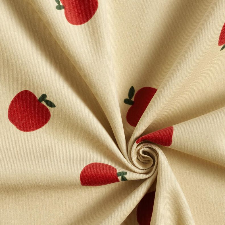 Vauvasametti Omenat &ndash; villanvalkoinen/punainen,  image number 3