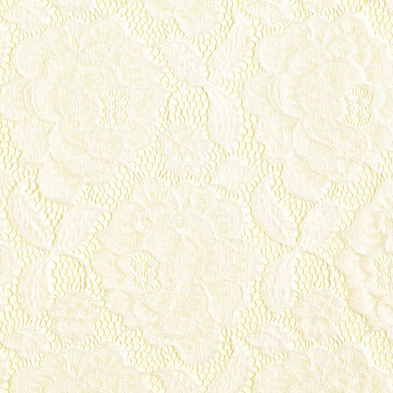 Joustava pitsi Kukinnot ja lehdet – villanvalkoinen,  image number 1