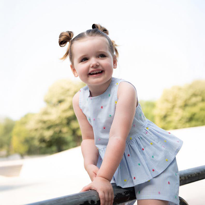 Hieno puuvillabatisti Dobby ja raidat | Poppy Fabrics &ndash; vaaleansininen/valkoinen,  image number 5