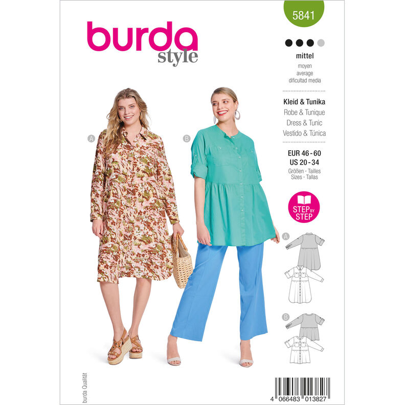 Plus-Size Pukeutua / Tunika | Burda 5841 | 46-60,  image number 1