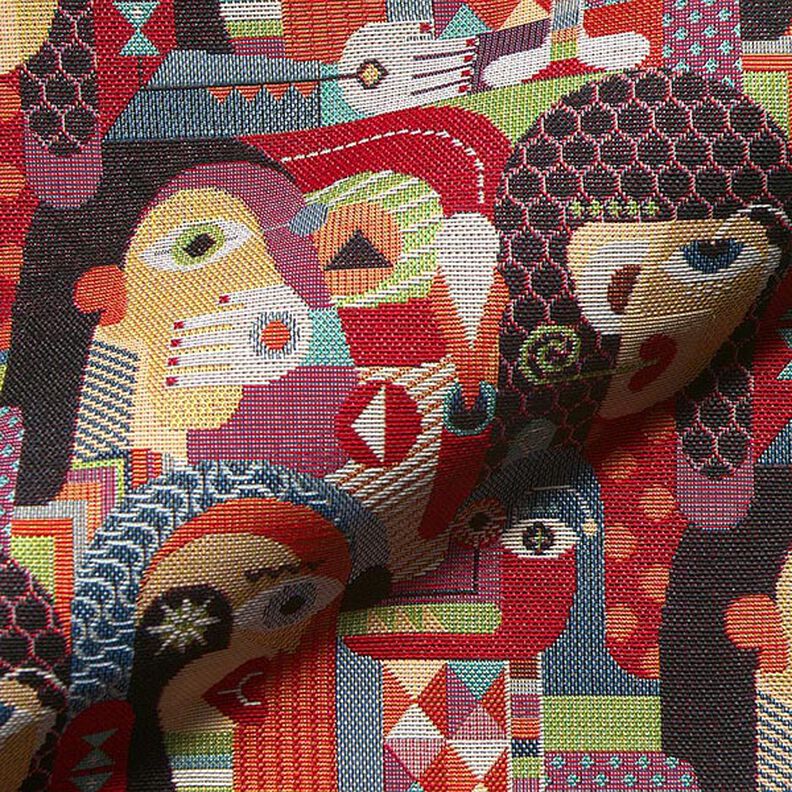 Sisustuskangas Gobeliini Abstraktit kasvot &ndash; musta,  image number 2