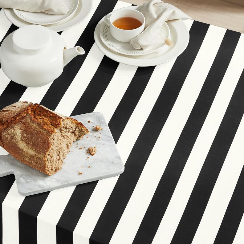 Sisustuskangas Canvas Iloiset raidat &ndash; musta/valkoinen,  image number 7