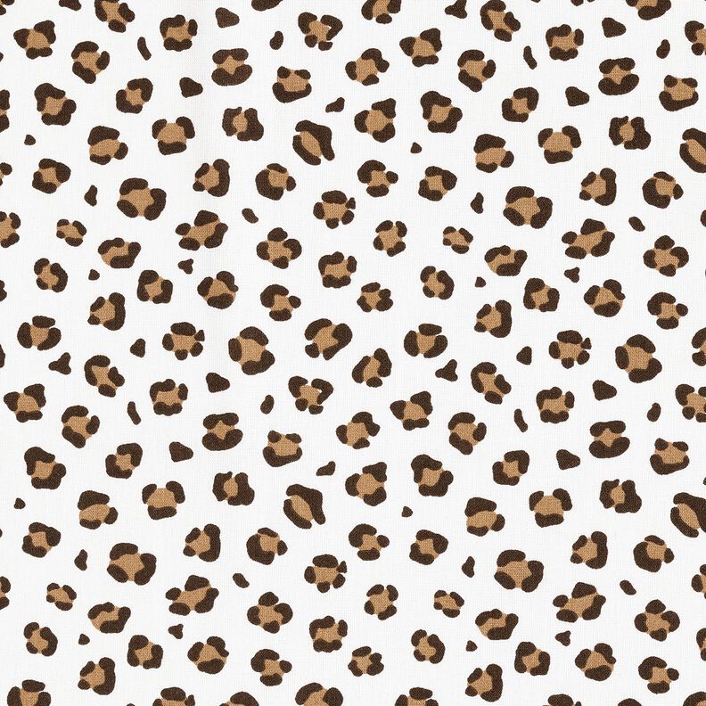 Puuvillapopliini Leoprintti – norsunluu/vaaleanruskea,  image number 1