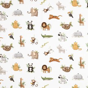 GOTS Puuvillajersey S&ouml;p&ouml;t aroel&auml;imet Digitaalipainatus | Poppy Fabrics &ndash; valkoinen/vaalea oliivi, 