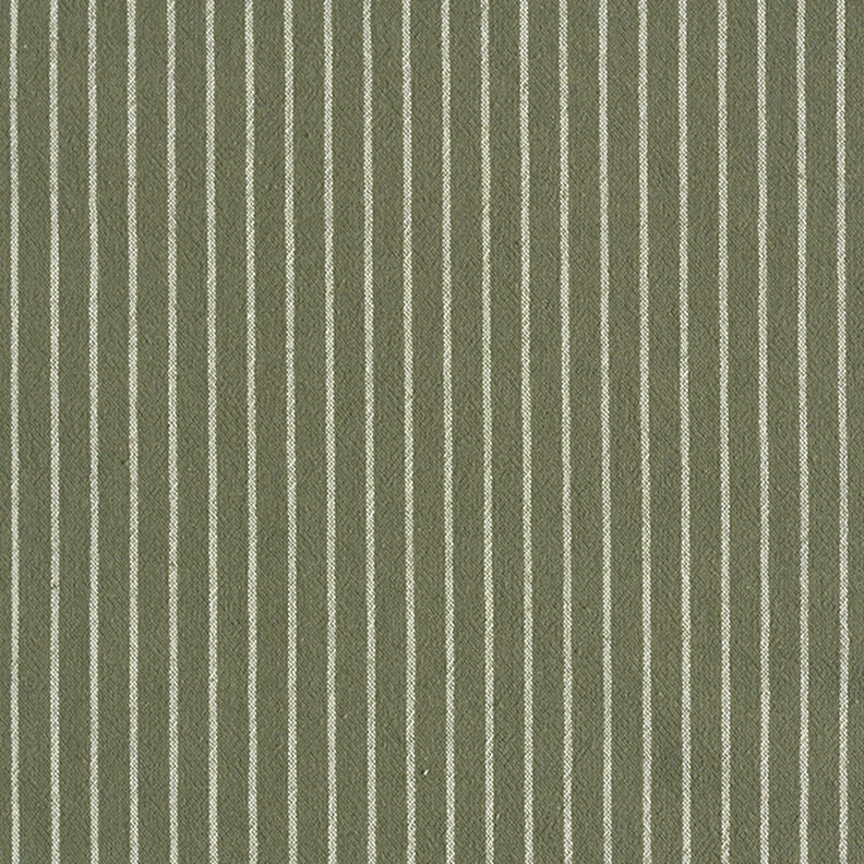Paitapuserokangas Puuvillasekoite Leveät raidat – oliivi/villanvalkoinen,  image number 1