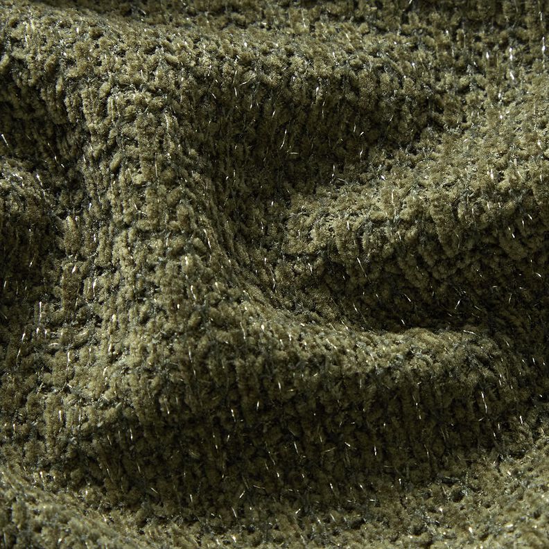 Chenille Neulejacquard Kimalle &ndash; tumma m&auml;nty/hopea metallic,  image number 2