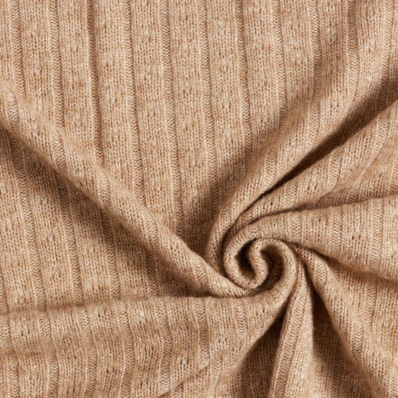 Neulekangas Ajour ylellisen kimaltelevilla raidoilla – vaaleanruskea,  image number 3