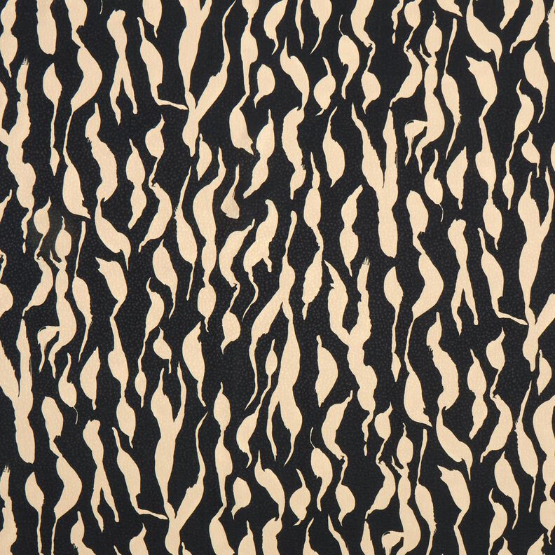 Viskoosikangas Abstrakti seeprakuvio – musta/vaalea beige,  image number 1