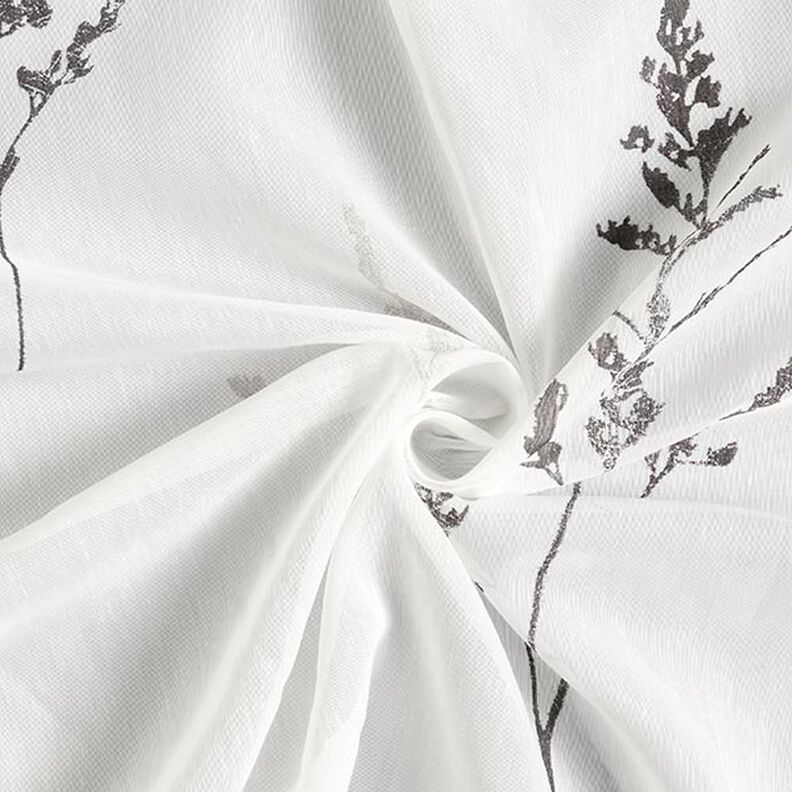 Verhokangas Voilee Hieno ruoho 295 cm – valkoinen/musta,  image number 3