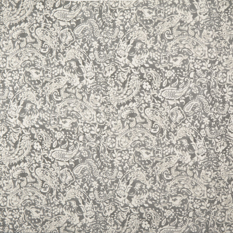 Kreppikanga Paisley ja kukat – harmaa/valkoinen,  image number 1