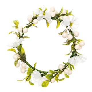 Koriste Kukkakranssi marjoilla [Ø 10 cm/ 16 cm] – valkoinen/vihreä, 