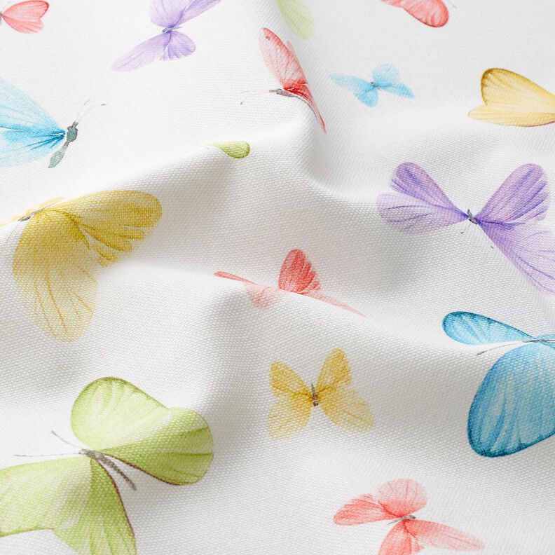 Sisustuskangas Puolipanama Herkät perhoset – valkoinen/pastellinvihreä,  image number 2