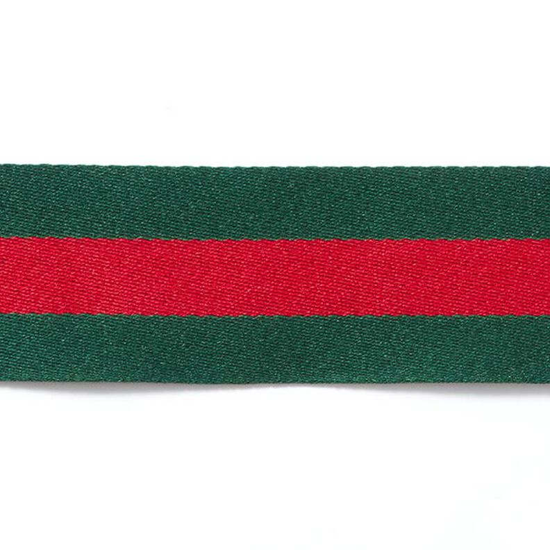 Kudottu nauha Raidat [40 mm] – vihreä/punainen,  image number 1