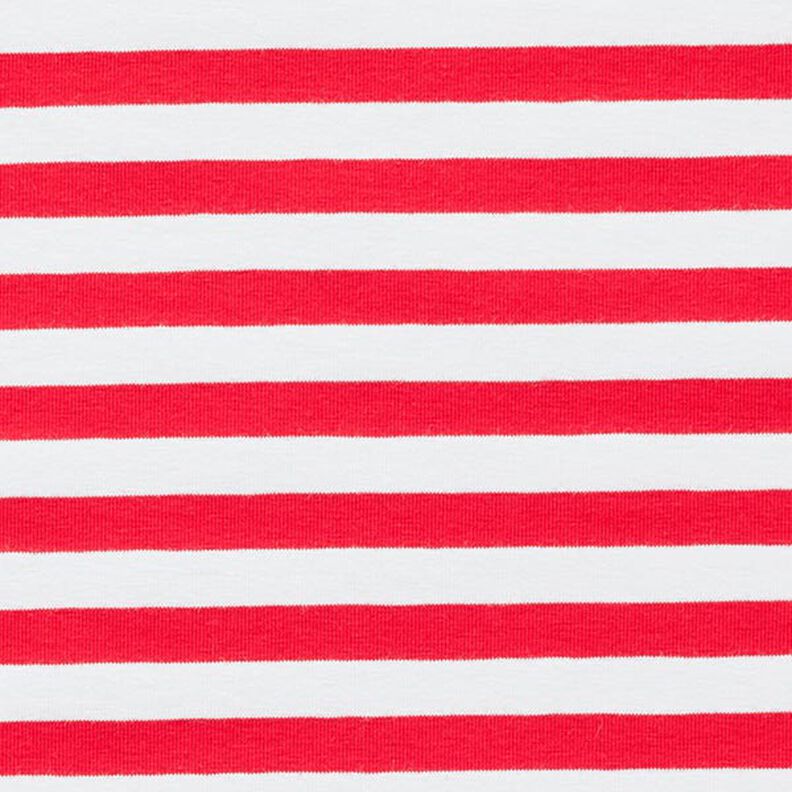 Puuvillajersey leveät raidat – punainen/valkoinen,  image number 1