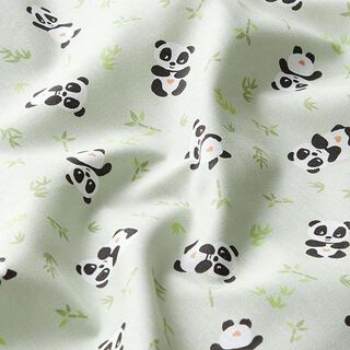 Puuvillakangas Kretonki pehmoinen panda – vihreä, 