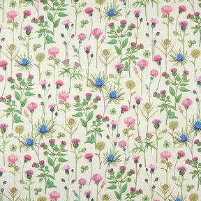 Sisustuskangas Puolipanama Ohdakkeet &ndash; pinja/luonnonv&auml;rinen, 