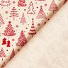Puuvillakangas Kretonki s&ouml;p&ouml;t kuuset &ndash; luonnonv&auml;rinen/karmiininpunainen,  thumbnail number 4