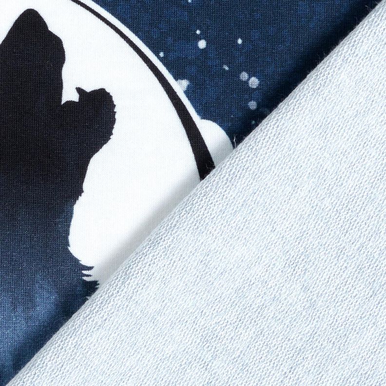 French Terry Paneeli mystinen susi | Glitzerp&uuml;ppi &ndash; laivastonsininen/valkoinen,  image number 4