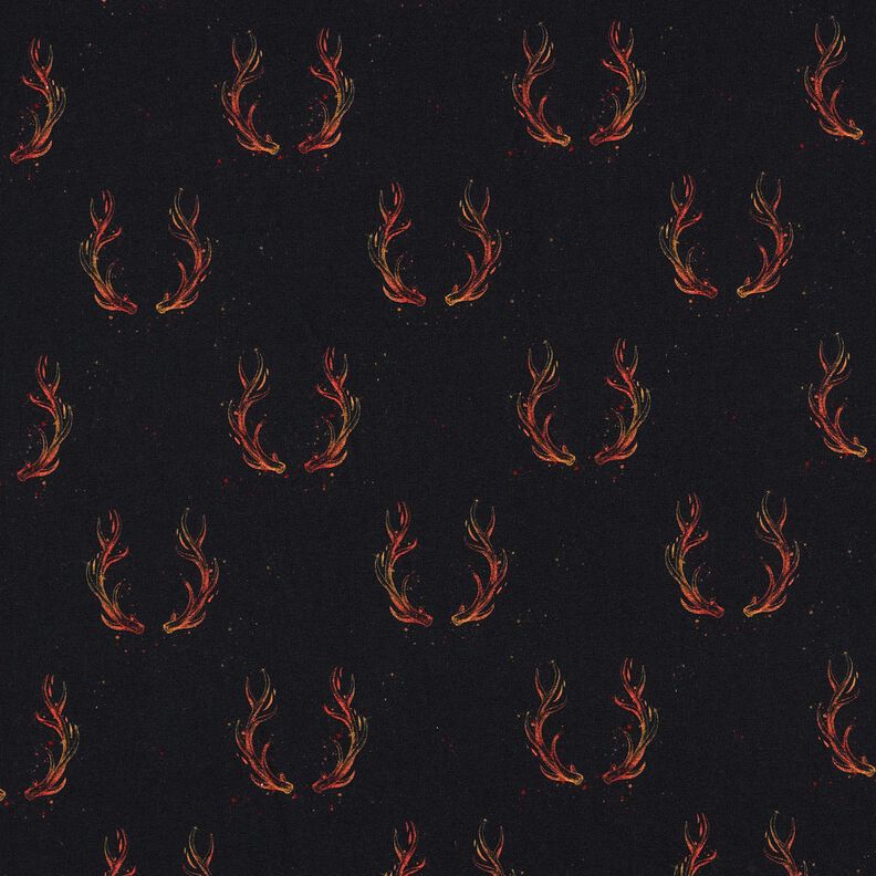 French Terry Paneeli Tulipeura | Glitzerp&uuml;ppi &ndash; musta/oranssi,  image number 8