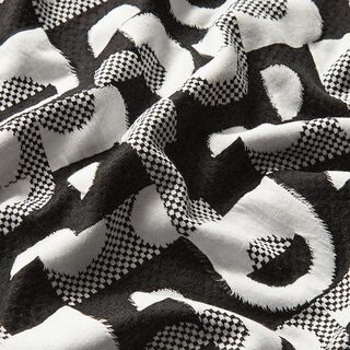 Jacquardjersey Geometriset kuviot ja ruudut – musta/valkoinen, 