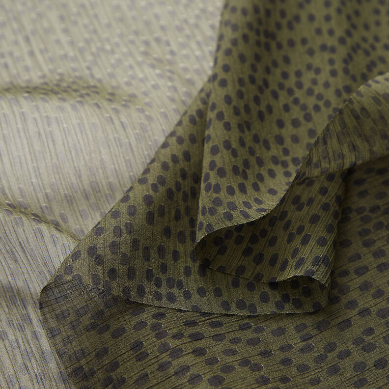 Kreppisifonki suuret pilkut &ndash; khaki/musta,  image number 3
