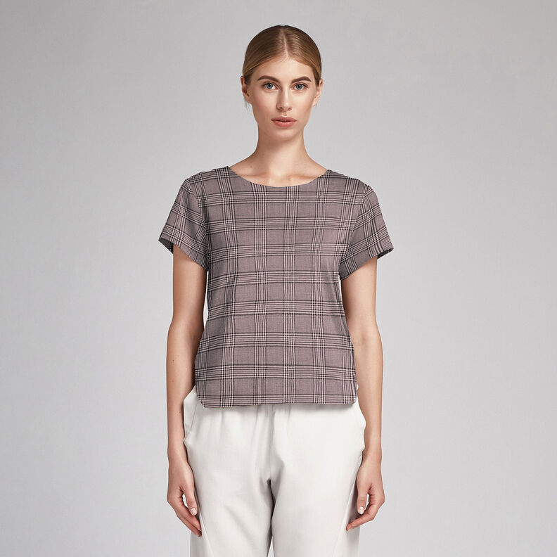 Viskoosikangas Glencheck – vanharoosa/musta,  image number 7