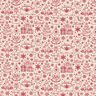 Puuvillakangas Kretonki graafiset jouluaiheiset kuviot – luonnonvärinen/karmiininpunainen,  thumbnail number 1