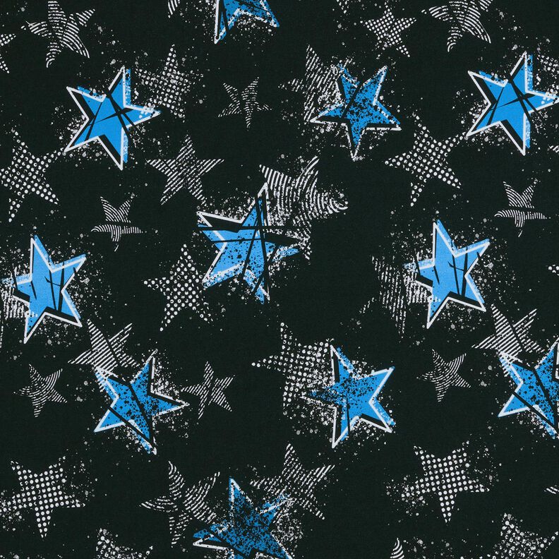 French Terry Kesäcollege Tähtimuunnelmat | Glitzerpüppi – musta/sininen,  image number 1