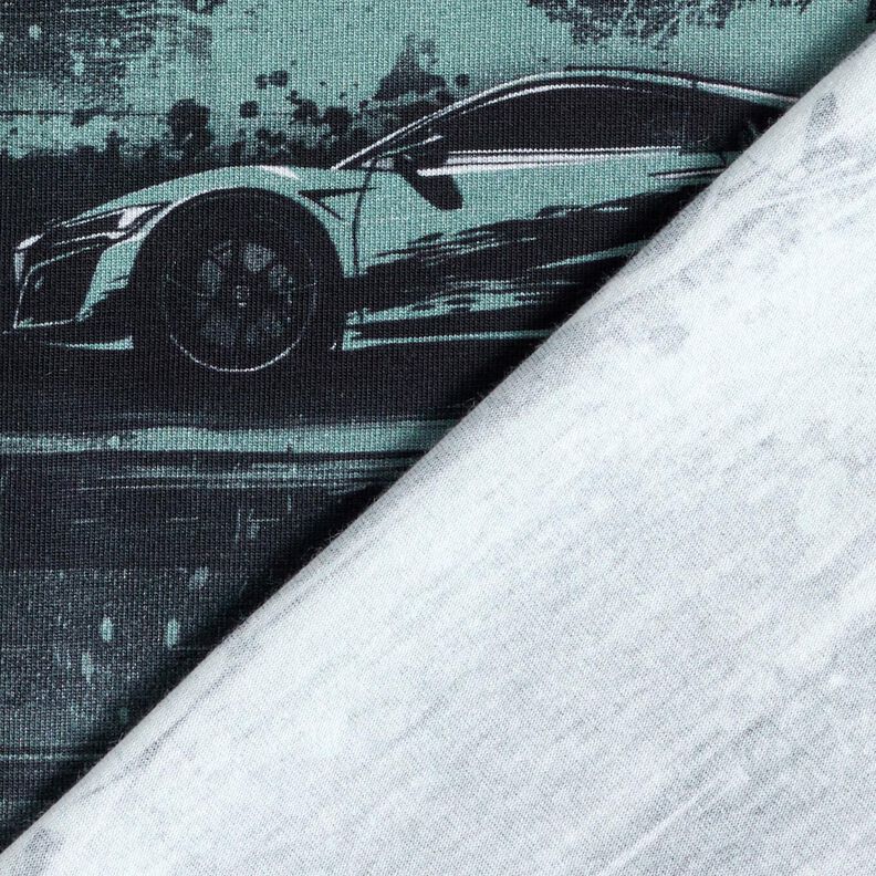 Puuvillajersey Kilpa-auto Digitaalipainatus – musta/helmenharmaa,  image number 4