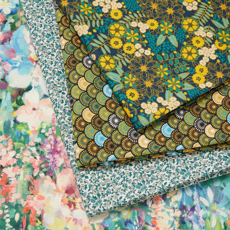 Sisustuskangas Canvas Kukkamaalaus &ndash; vihre&auml;/roosa,  image number 5