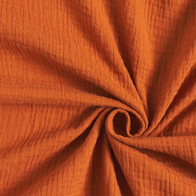GOTS Musliini-/kaksikerroksinen kangas | Tula – terrakotta,  image number 1