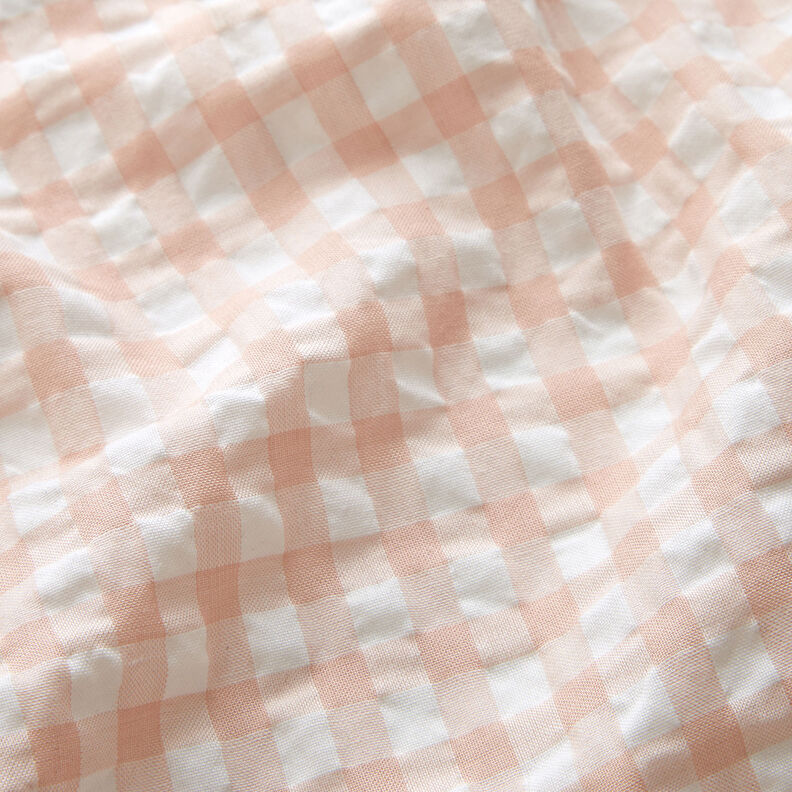 Seersucker Iso vichy-ruutu – valkoinen/vaalea vanharoosa,  image number 2