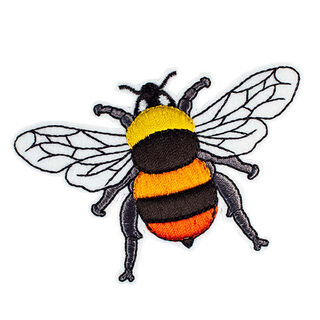 Kangasmerkki  Mehiläinen [ 6 x 9,5 cm ] – musta/keltainen, 