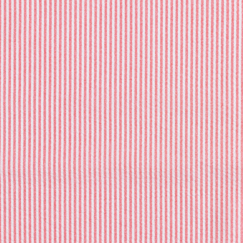 Seersucker Puuvillasekoite Raidat – punainen/villanvalkoinen,  image number 1